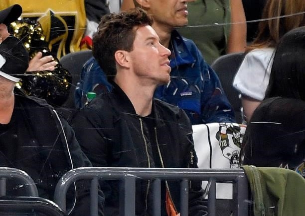 Shaun White is seen in attendance during Game Two of the Stanley Cup Semifinals between the Vegas Golden Knights and the Montreal Canadiens at...