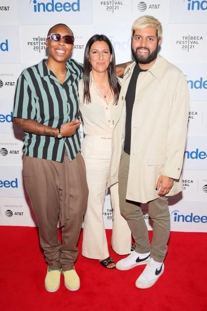 Indeed ‘Rising Voices’ finalist, Dre Ryan, with Emmy Award-Winning writer, creator and actor Lena Waithe and Hillman Grad Productions President of...