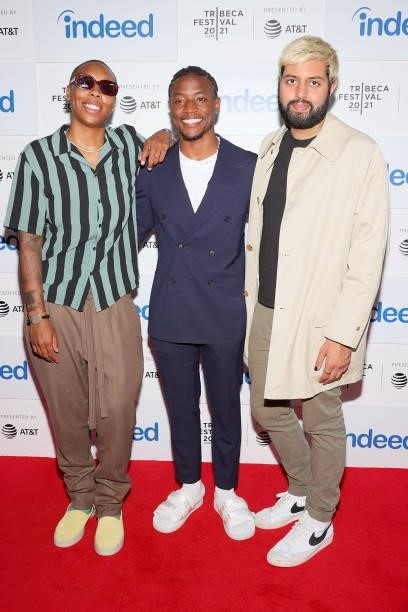 Indeed ‘Rising Voices’ finalist, Boma Iluma, with Emmy Award-Winning writer, creator and actor Lena Waithe and Hillman Grad Productions President of...