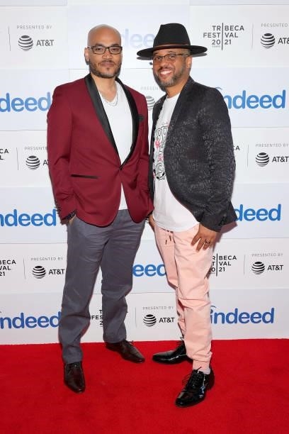 Indeed ‘Rising Voices’ filmmakers and finalists, Q uincy and Deondray LeNear Gossfield, on the red carpet at Tribeca Film Festival at Pier 76 on June...