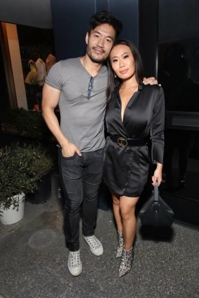 Kevin Kreider and Kelly Mi Li attend Kyle Chan's Retail Store Opening at Kyle Chan Design on June 16, 2021 in Los Angeles, California.