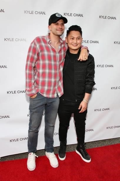 Tom Schwartz and Kyle Chan attend Kyle Chan's retail store opening at Kyle Chan Design on June 16, 2021 in Los Angeles, California.
