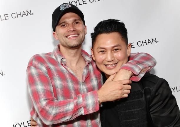 Tom Schwartz and Kyle Chan attend Kyle Chan's retail store opening at Kyle Chan Design on June 16, 2021 in Los Angeles, California.