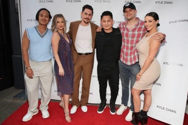 Jesse Montana, Ariana Madix, Tom Sandoval, Kyle Chan, Tom Schwartz and Scheana Marie attend Kyle Chan's retail store opening at Kyle Chan Design on...