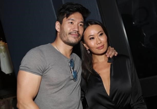 Kevin Kreider and Kelly Mi Li of Bling Empire attend Kyle Chan's Retail Store Opening at Kyle Chan Design on June 16, 2021 in Los Angeles, California.