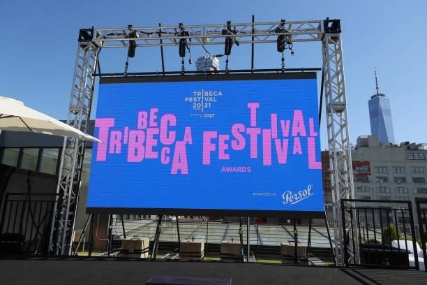 View of the screen at the Tribeca Festival Awards Night during the 2021 Tribeca Festival at Spring Studios on June 17, 2021 in New York City.