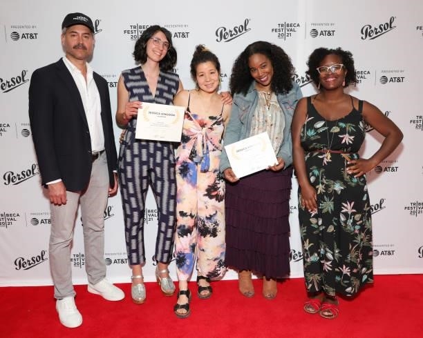 Kira Simon-Kennedy and Jessica Kingdon pose with awards at the Tribeca Festival Awards Night during the 2021 Tribeca Festival at Spring Studios on...