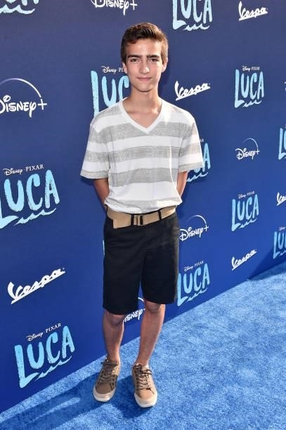 Elias Harger arrives at the world premiere for LUCA, held at the El Capitan Theatre in Hollywood, California on June 17, 2021.