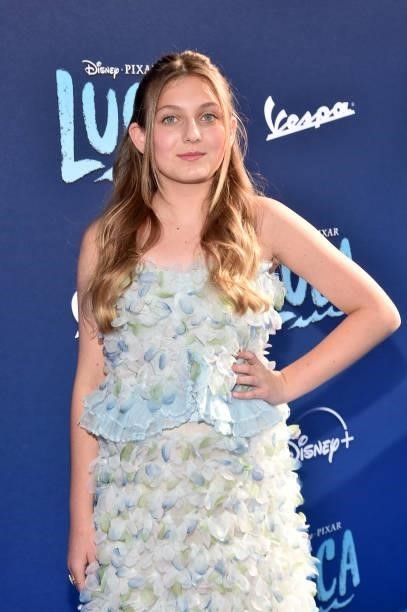 Emma Berman arrives at the world premiere for LUCA, held at the El Capitan Theatre in Hollywood, California on June 17, 2021.
