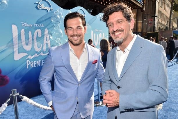 Giacomo Gianniotti and Enrico Casarosa arrive at the world premiere for LUCA, held at the El Capitan Theatre in Hollywood, California on June 17,...