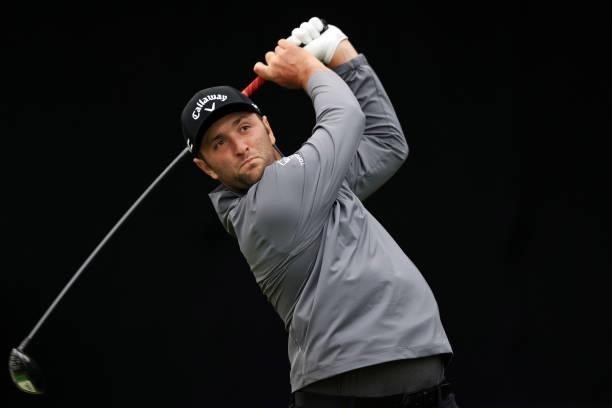 Jon Rahm of Spain plays his shot from the seventh tee during the first round of the 2021 U.S. Open at Torrey Pines Golf Course on June 17, 2021 in...
