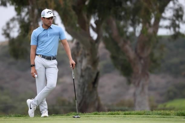 Luis Gagne of Costa Rica waits to putt on the 17th hole during the first round of the 2021 U.S. Open at Torrey Pines Golf Course on June 17, 2021 in...