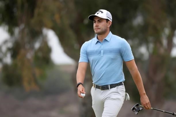 Luis Gagne of Costa Rica walks off the 17th hole during the first round of the 2021 U.S. Open at Torrey Pines Golf Course on June 17, 2021 in San...