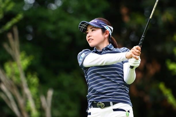 Sumika Nakasone of Japan hits her tee shot on the 12th hole during the first round of Nichirei Ladies at Sodegaura Country Club Shinsode Course on...