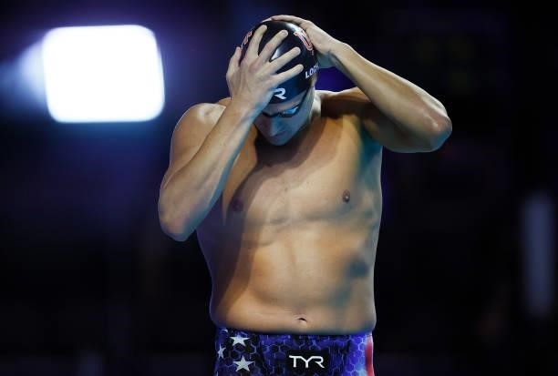 Ryan Lochte of the United States competes in a semifinal heat for the Men's 200m individual medley during Day Five of the 2021 U.S. Olympic Team...