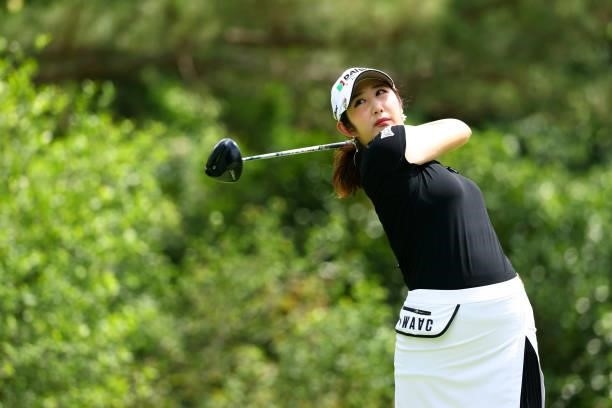 Seonwoo Bae of South Korea hits her tee shot on the 13th hole during the first round of Nichirei Ladies at Sodegaura Country Club Shinsode Course on...