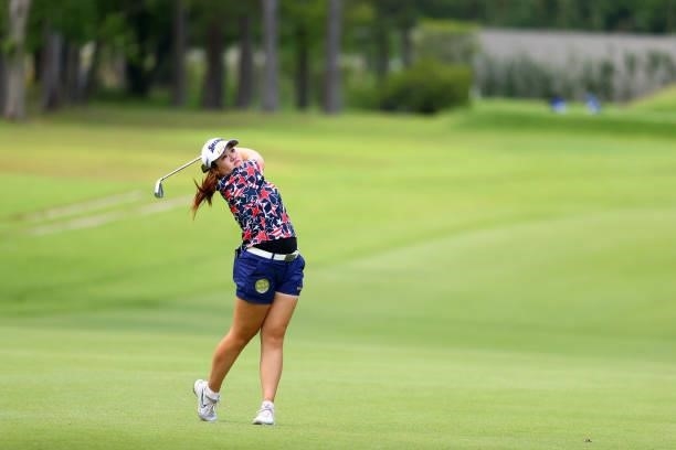 Anna Kono of Japan hits her second shot on the 17th hole during the first round of Nichirei Ladies at Sodegaura Country Club Shinsode Course on June...