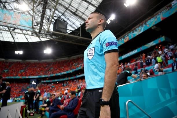 Match referee Orel Grinfeeld during the UEFA Euro 2020 Championship Group C match between the Netherlands and Austria at Johan Cruijff Arena on June...