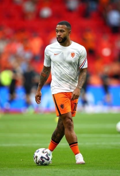 Memphis Depay of Netherlands in action during the UEFA Euro 2020 Championship Group C match between the Netherlands and Austria at Johan Cruijff...