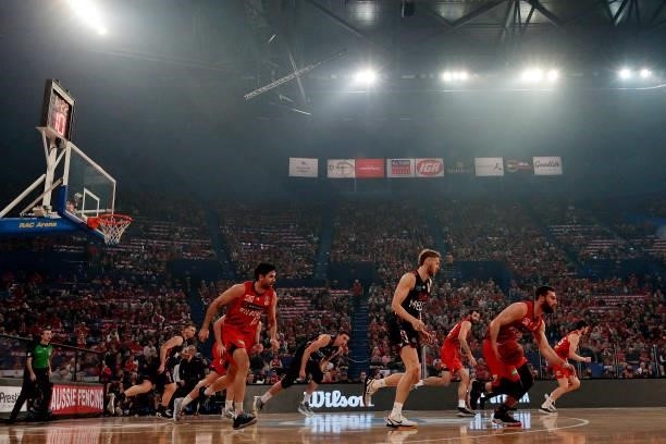 Mitchell Norton of the Wildcats brings the ball up the court during game one of the NBL Grand Final Series between the Perth Wildcats and Melbourne...