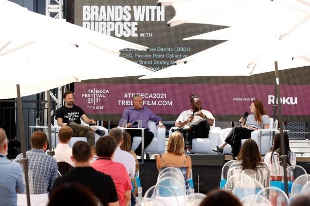 Passion Point Collective CEOs, Peter Alsante, Marcuz Peterzell, Senior Brand Strategist Dushane Ramsay and US Editor Alison Weissbrot speak onstage...