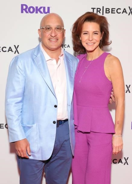 Founder and CEO of LionTree, Aryeh B. Bourkoff and MSNBC Anchor, Stephanie Ruhle attend Tribeca X - 2021 Tribeca Festival at Spring Studios on June...