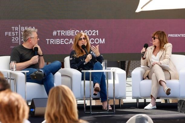 Google Creative Lab Founder, Andy Berndt, CMO of Google, Lorraine Twohill and co-founder, CEO, and executive chair of Tribeca Enterprises, Jane...