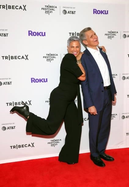 Of Ebony & Jet, Michele Thornton Ghee and Chief Brand Officer of Procter & Gamble, Marc S. Pritchard attend Tribeca X - 2021 Tribeca Festival at...