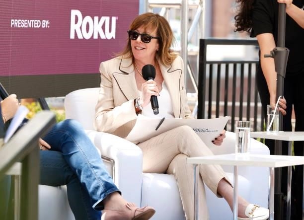 Co-founder, CEO, and executive chair of Tribeca Enterprises, Jane Rosenthal speaks onstage during Search On: Stories Worth Telling at Tribeca X -...