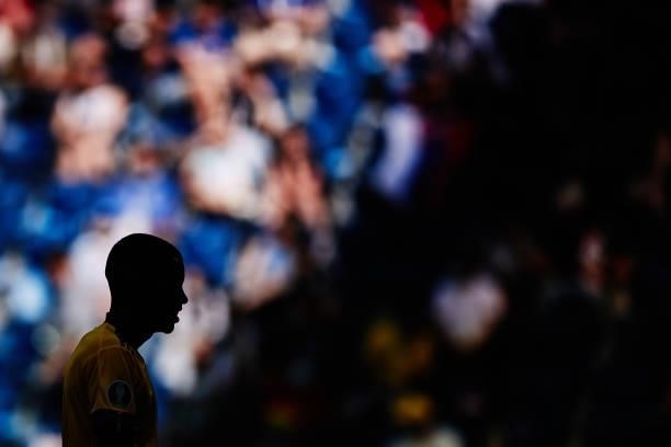 Alexander Isak of Sweden looks on during the UEFA Euro 2020 Championship Group E match between Sweden and Slovakia at Saint Petersburg Stadium on...