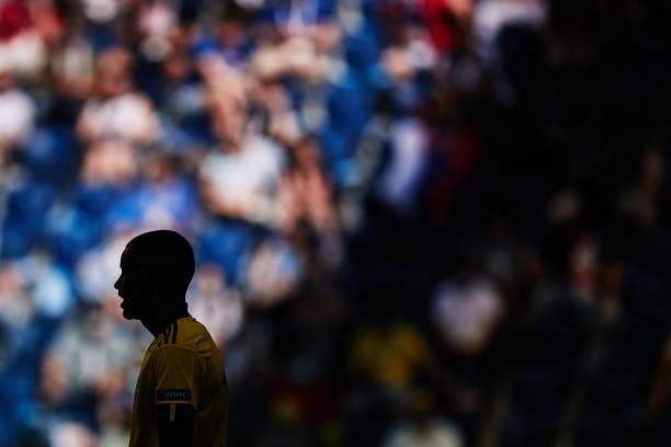 Alexander Isak of Sweden looks on during the UEFA Euro 2020 Championship Group E match between Sweden and Slovakia at Saint Petersburg Stadium on...