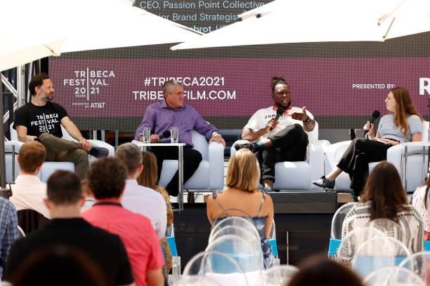 Passion Point Collective CEOs, Peter Alsante, Marcuz Peterzell, Senior Brand Strategist Dushane Ramsay and US Editor Alison Weissbrot speak onstage...