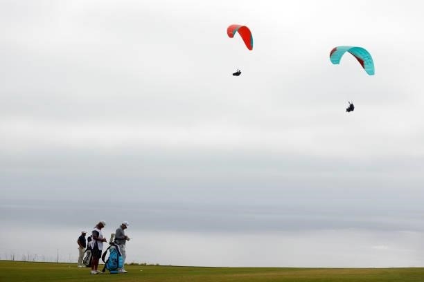 Matt Fitzpatrick of England waits to hit on the fourth hole during the second round of the 2021 U.S. Open at Torrey Pines Golf Course on June 18,...