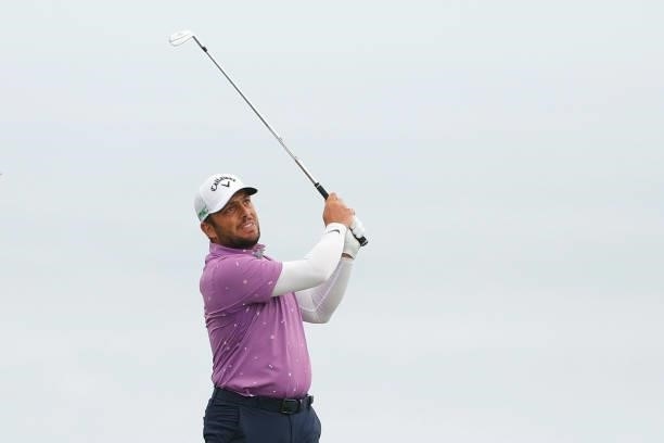 Francesco Molinari of Italy plays a second shot on the fourth hole during the second round of the 2021 U.S. Open at Torrey Pines Golf Course on June...