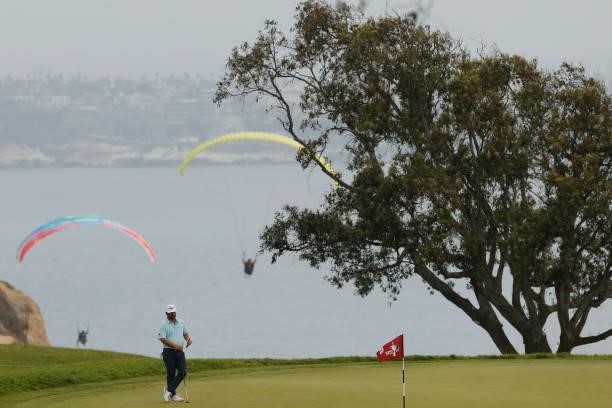 Greyson Sigg of the United States walks across the fourth green during the second round of the 2021 U.S. Open at Torrey Pines Golf Course on June 18,...