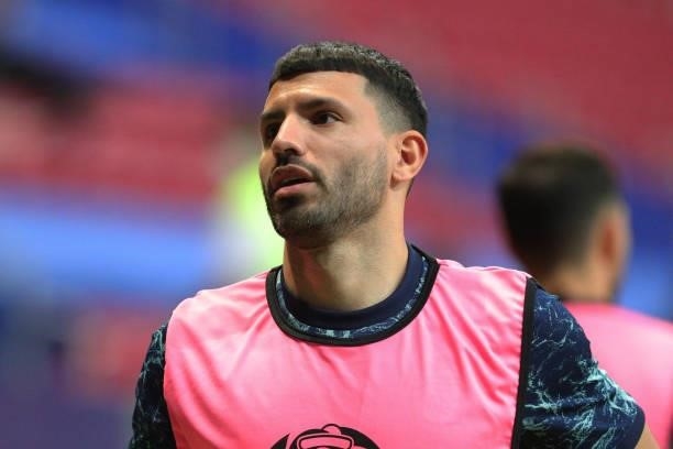 Sergio Agüero of Argentina warms up during a group A match between Argentina and Chile as part of Conmebol Copa America Brazil 2021 at Mane Garrincha...