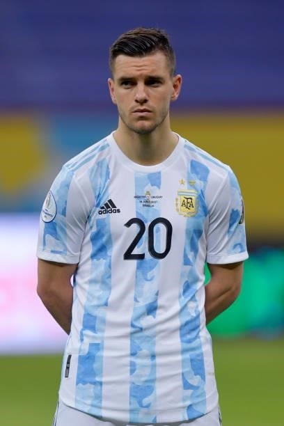 Giovani Lo Celso of Argentina looks on prior to a group A match between Argentina and Chile as part of Conmebol Copa America Brazil 2021 at Mane...