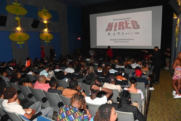 General view of CollabCrib & RobiiiWorld Studios “H!RED” private red carpet screening at Landmark’s Midtown Art Cinema on June 18, 2021 in Atlanta,...