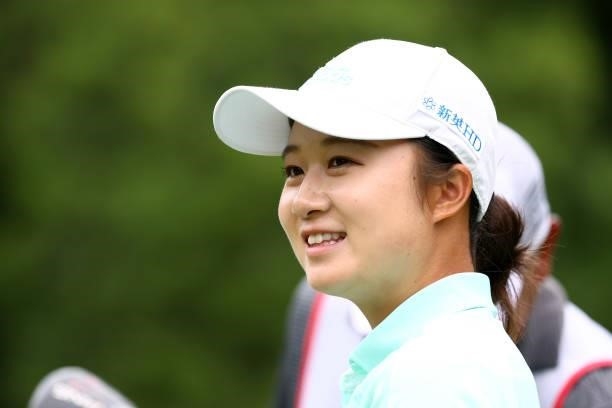 Haruka Morita of Japan is seen on the 16th tee during the second round of Nichirei Ladies at Sodegaura Country Club Shinsode Course on June 19, 2021...
