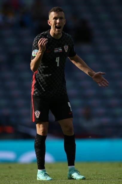 Ivan Perisic of Croatia reacts during the UEFA Euro 2020 Championship Group D match between Croatia and Czech Republic at Hampden Park on June 18,...