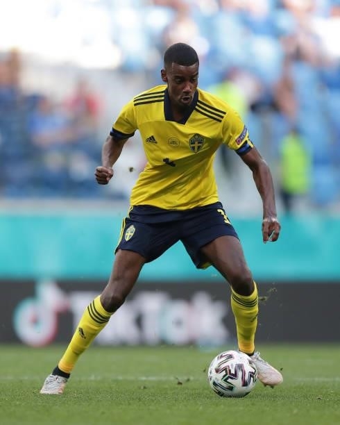 Alexander Isak of Sweden controls the ball during the UEFA Euro 2020 Championship Group E match between Sweden and Slovakia at Saint Petersburg...