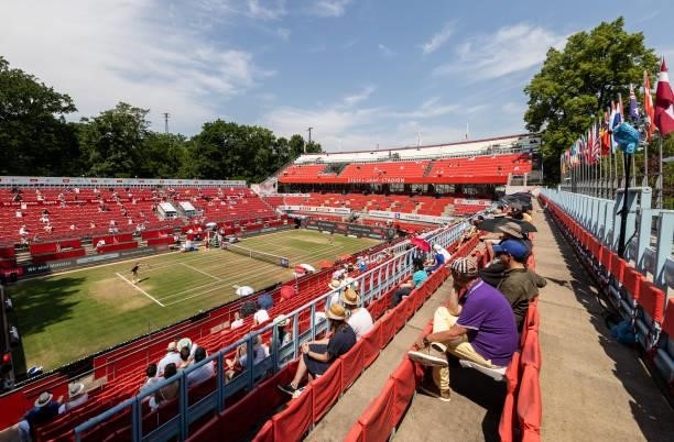 General view at Steffi Graf Stadion in the women's singles semifinal match between Alize Cornet of France and Belinda Bencic of Switzerland during...