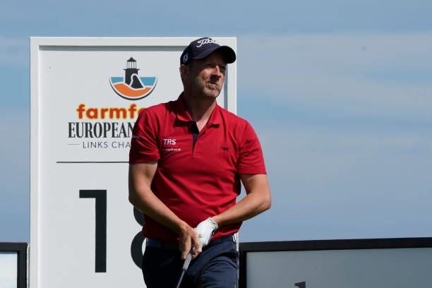 Liam Bond of Wales in action during the second round of the Farmfoods Legends European Links Championship hosted by Ian Woosnam at Trevose Golf &...