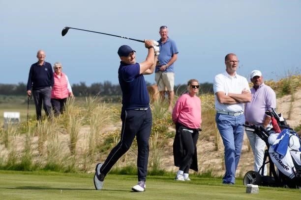 Ryan Howsam, Group CEO Legends Tour in action during the second round of the Farmfoods Legends European Links Championship hosted by Ian Woosnam at...