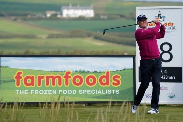 Roger Chapman of England in action during the second round of the Farmfoods Legends European Links Championship hosted by Ian Woosnam at Trevose Golf...