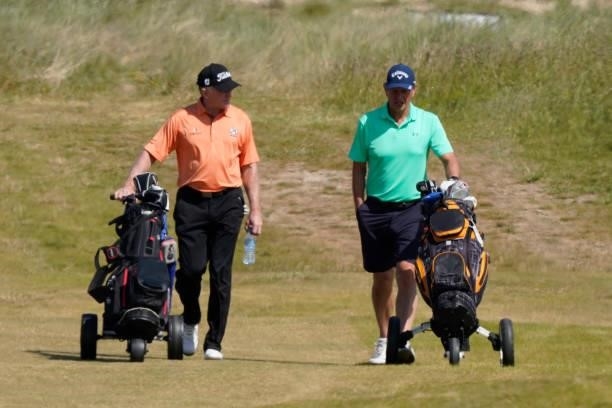 Chris Williams of South Africa in action during the second round of the Farmfoods Legends European Links Championship hosted by Ian Woosnam at...
