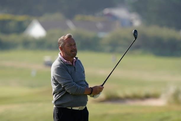 Gary Emerson of England in action during the second round of the Farmfoods Legends European Links Championship hosted by Ian Woosnam at Trevose Golf...