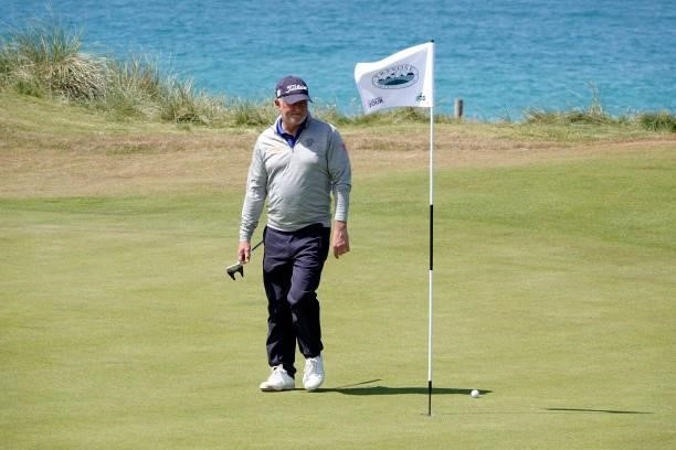Peter Baker of England in action during the second round of the Farmfoods Legends European Links Championship hosted by Ian Woosnam at Trevose Golf &...