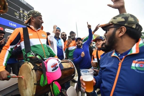 India fans during Day 2 of the ICC World Test Championship Final between India and New Zealand at Hampshire Bowl on June 19, 2021 in Southampton,...