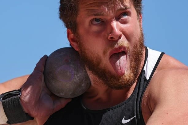 Ralph Casper competes in Men's Shot Put Qualifying during day one of the 2020 U.S. Olympic Track & Field Team Trials at Hayward Field on June 18,...